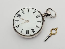 Antike Taschenuhr Silber Schlüsselaufzug Spindel