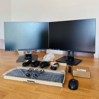 🖥️Komplett Arbeitsplatz Set 2x Monitor, Tastatur & Maus Set