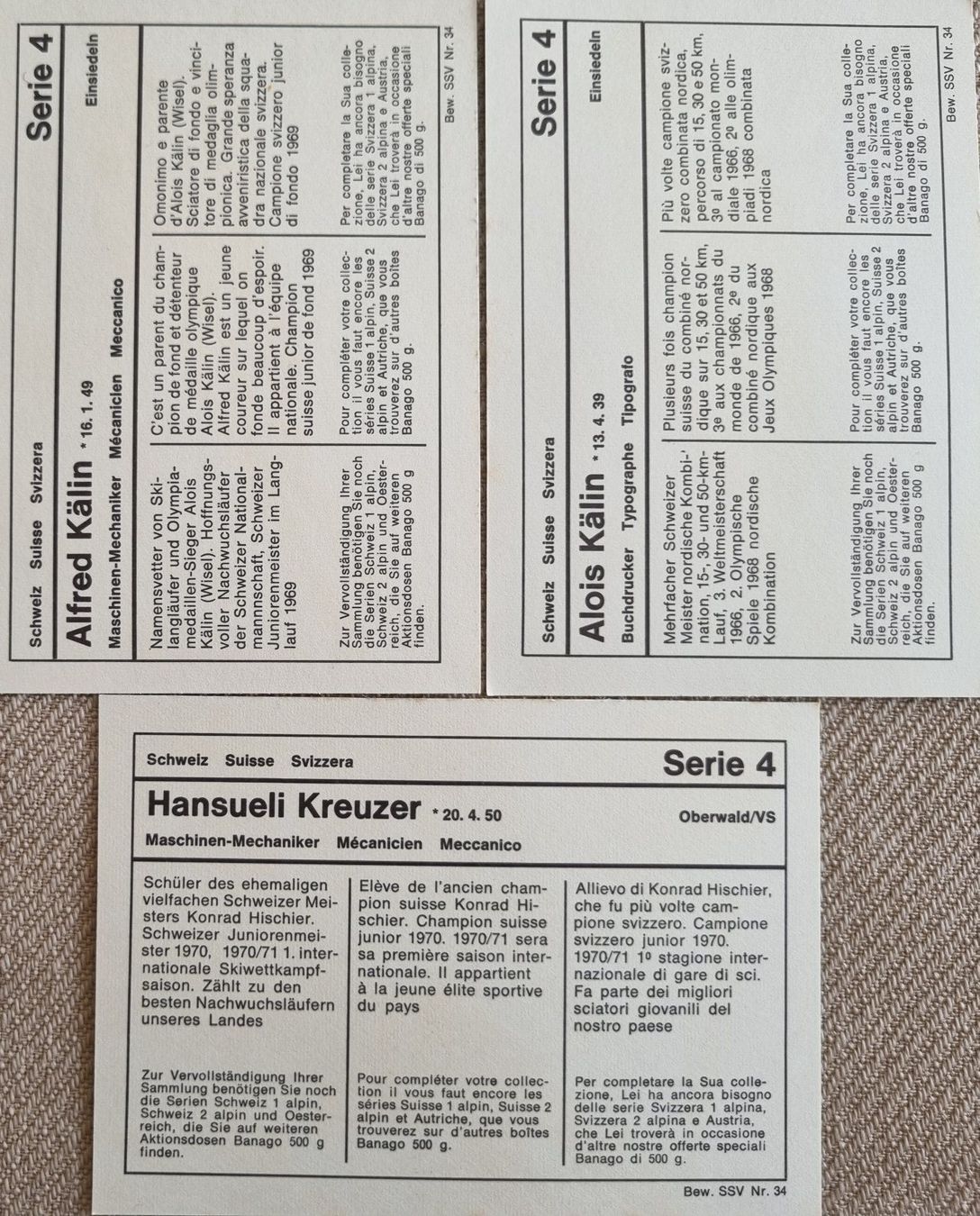 Carte collezionabili: Sammelbilder: Langläufer Schweiz – Usato da Aarwangen venduto da Rom55 1