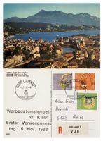 Luzern 1 Hauptpost Ersttag Werbedatumstempel Wasserturm