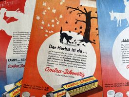 Contra Schmerz - 3 alte Werbungen/Publicités 1942/43