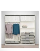 PAX Kleiderschrank Schiebetüren Schrank weiss Kleideraufb...