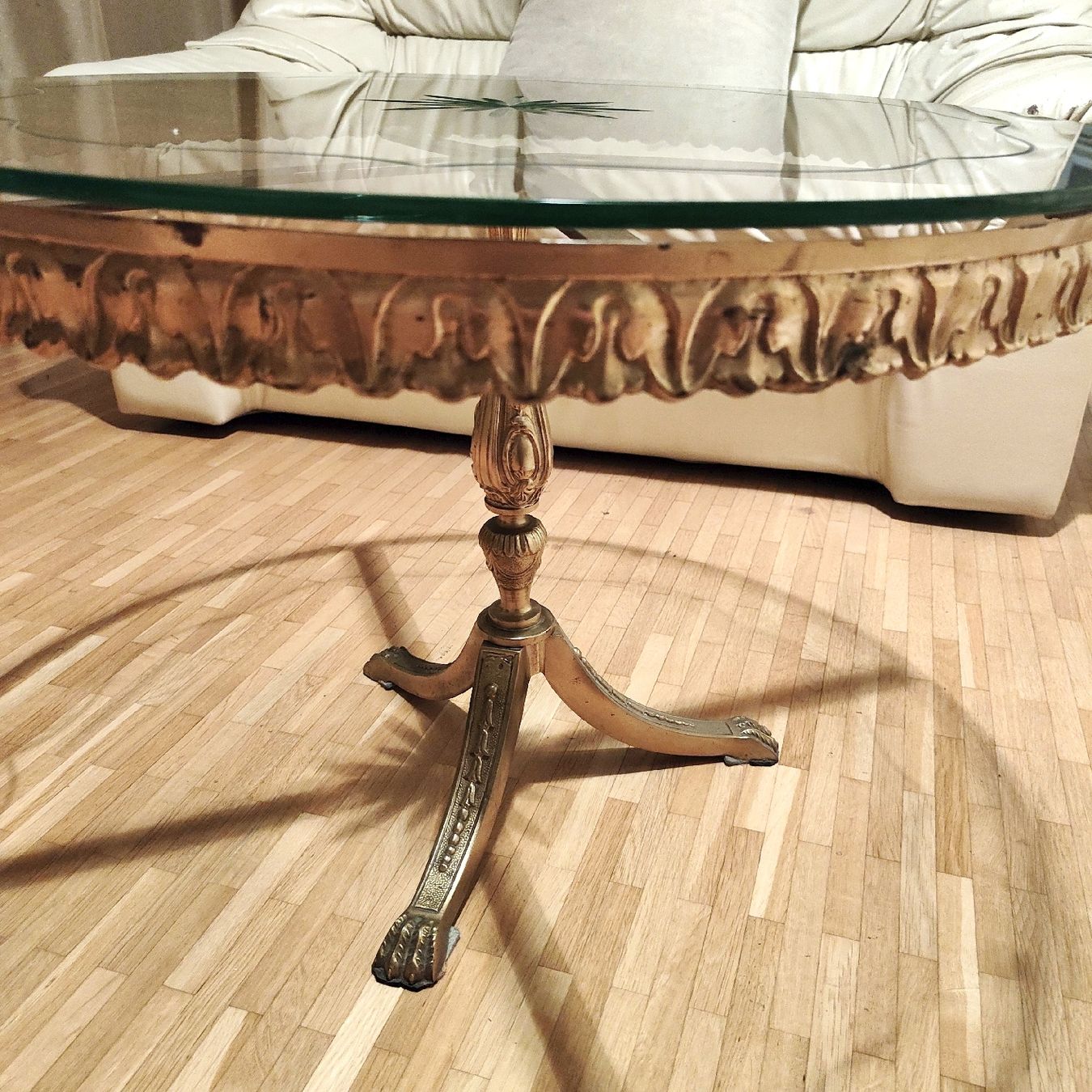 Tavoli: Table basse ancienne laiton et verre – Usato da Biel/Bienne venduto da notfun 1