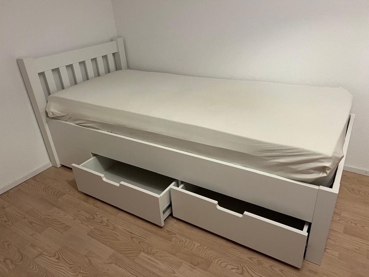 Ikea Betten: Ikea Bett 99x200 cm weiss – Neu (gemäss Beschreibung) aus Rudolfstetten von Mozzi68