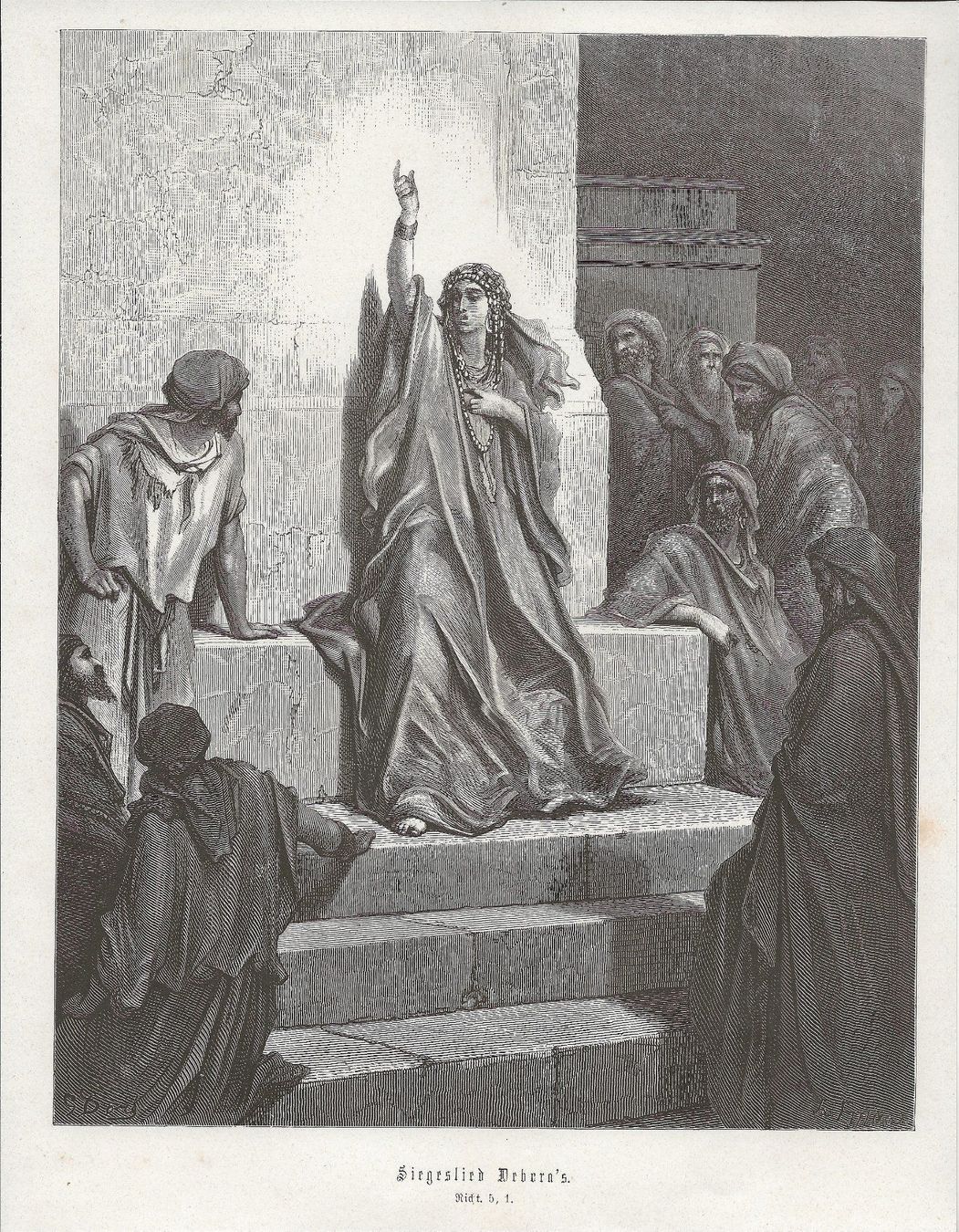 Stiche: Orig. Holzstich 1866, Gustave Doré, Bibel, Debora – Gebraucht aus Frauenfeld von Merk52