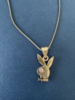 Collier Playboy en argent 925 avec pendentif lapin et zircon