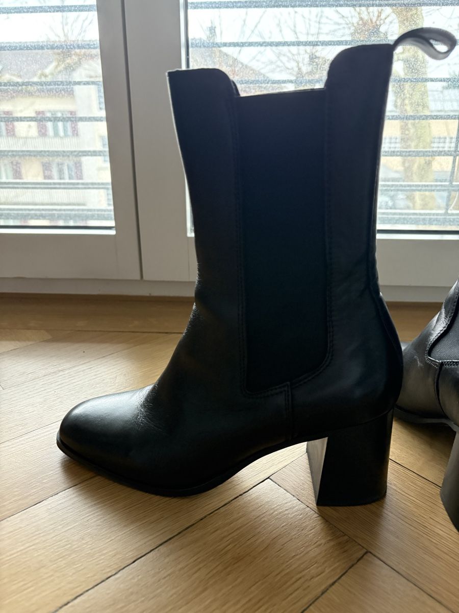 Damenschuhe: Black leather boots Manfield Gr. 38 – Neu (gemäss Beschreibung) aus Zürich von zba_7pzv 3