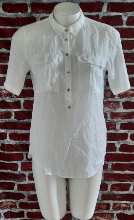 H&M L.O.G.G. Schöne Tunika Top Weiss 34