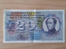 Schweizer Banknote, 20 Franken, JG 1969
