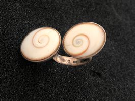 Doppel Ring Silber 800 mit Muschel Motiv gebraucht