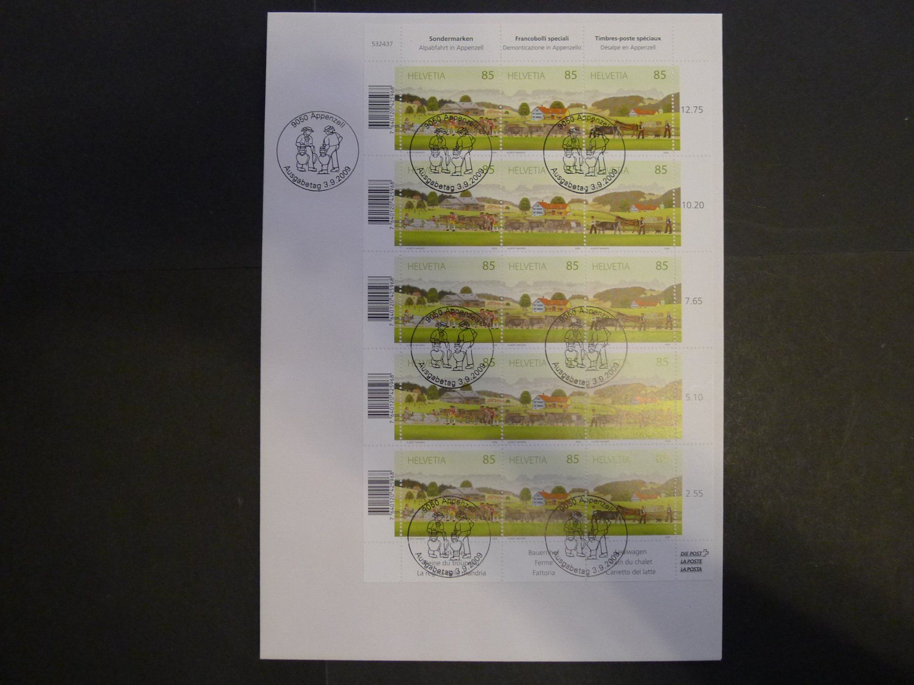 Alle Briefmarken: 2009 Nr. OZ178 Kleinbogen mit ET- Stempel auf FDC – Gebraucht aus Dagmersellen von wyss1982
