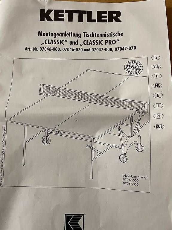 Tennis da tavolo: Table de ping-pong Kettler – Usato da Vétroz venduto da Pmoineau 3