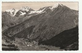 Postkarte 1945 Saas-Fee mit Fletschhorn, Laquinhorn...