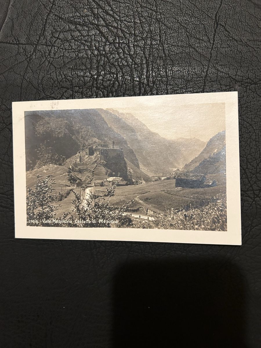 Cartoline postali: Valle Mesolcina Castello di Mesocco 1927 – Usato da Breganzona venduto da Milesbo