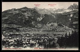 Näfels, Totalansicht, Gebirge, Mollis u