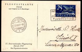 CH - Flugpost - Sonderflug - SF 27.4r auf OK PK