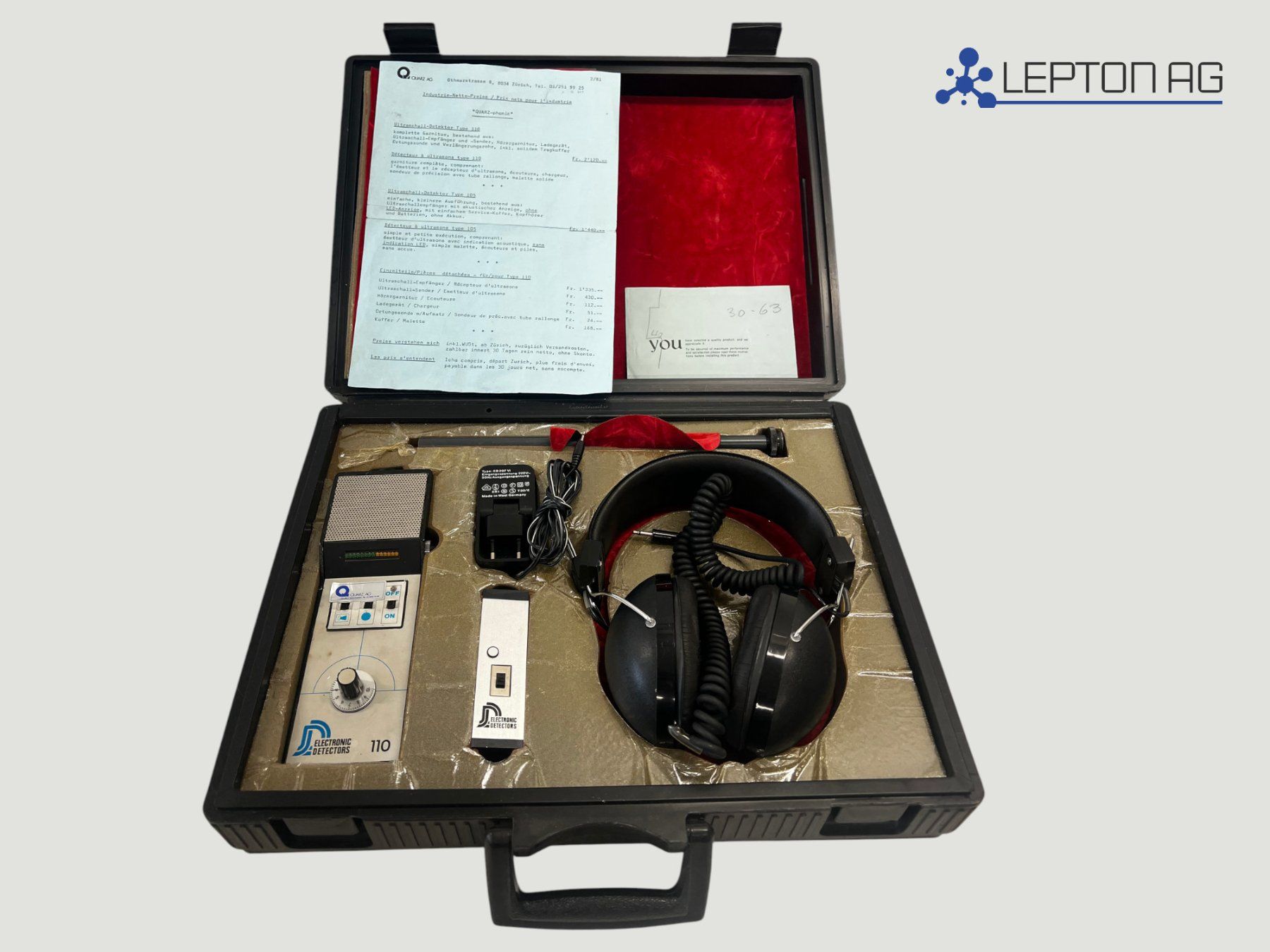Accessori da laboratorio: Quarz-Phonic Ultraschalldetektor 110 – Usato da Niederdorf venduto da LeptonAG_Labor