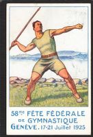Fête Féderale de Gymnastique Genève 1925 , Off. Stempel !