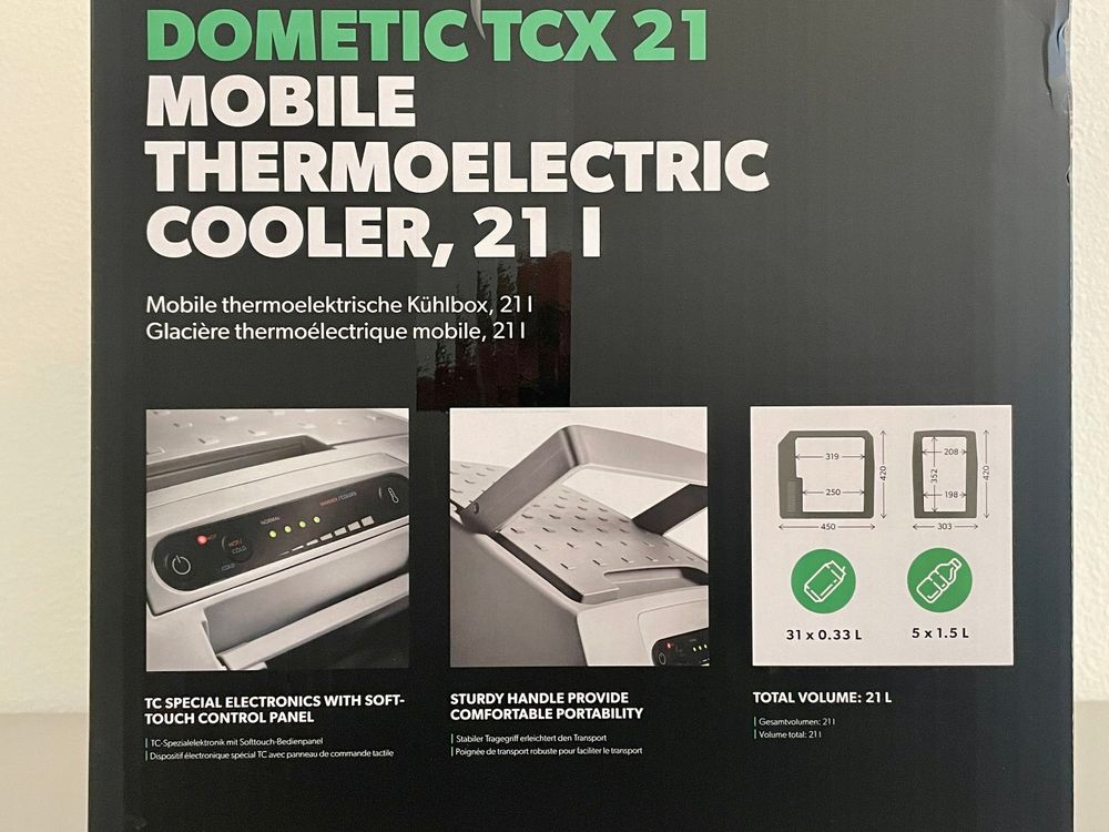 Dometic TropiCool TCX 21 - Tragbare thermoelektrische Kühlbox, 21 l