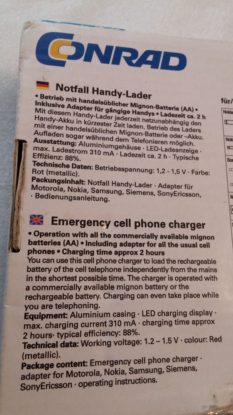 Ladegeräte: Notfall Handy-Lader von Conrad – Neu (gemäss Beschreibung) aus Zürich von sendbad 8
