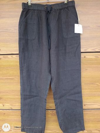 Pantalon Rachel by Rachel Roy en lin gris anthracite L