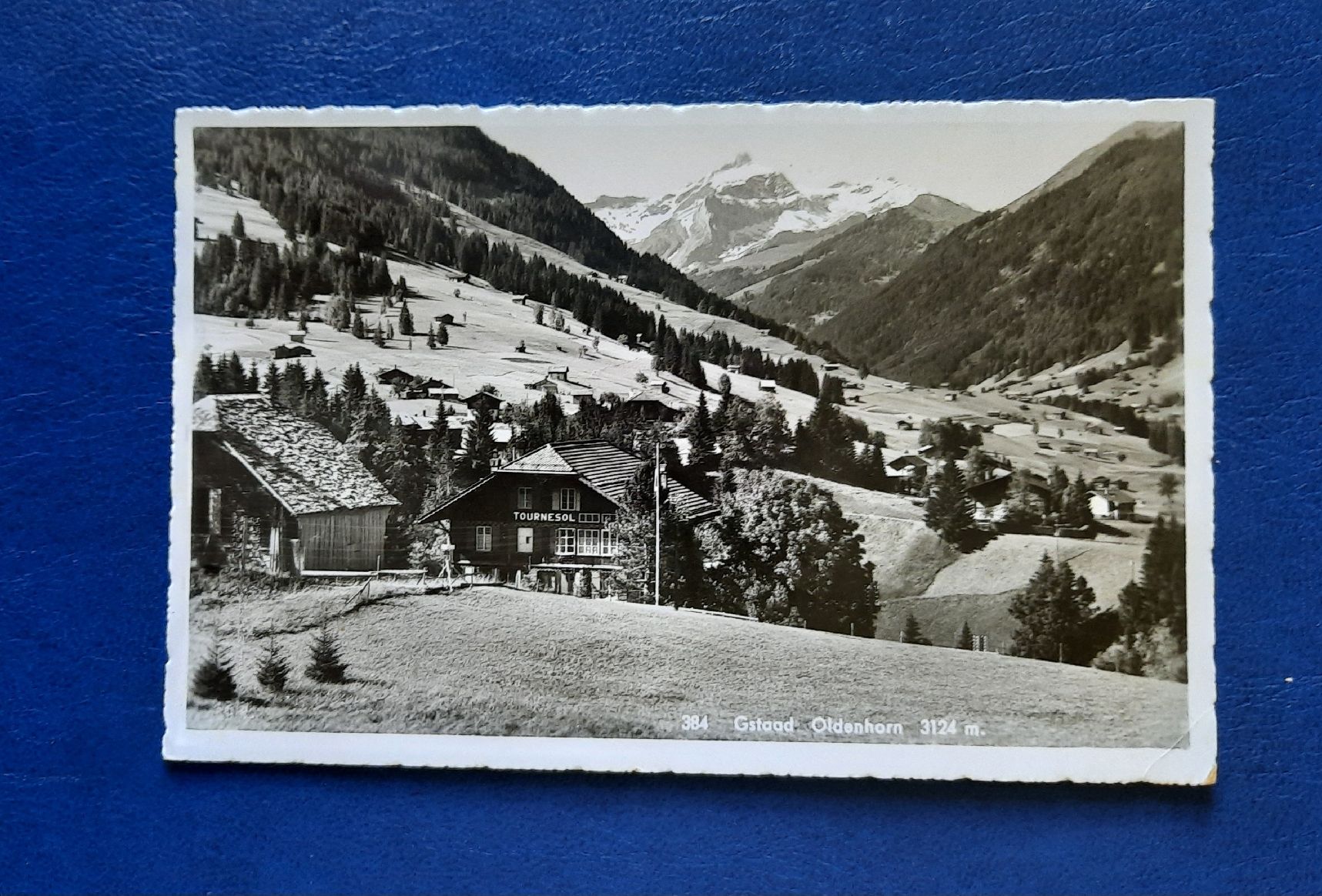 Cartoline postali: Ansichtskarte Gstaad, Oldenhorn, gest. 1957 – Usato da Marly venduto da neu-adlerauge65