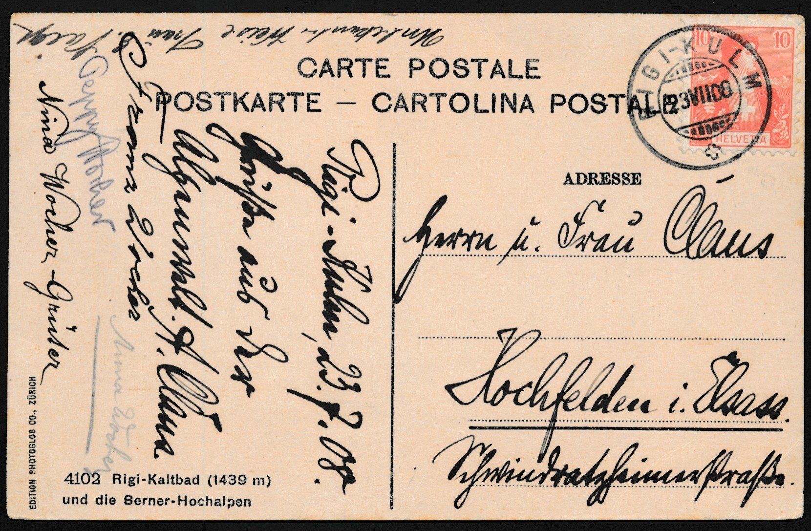Cartoline postali: AK: Rigi - Kaltbad – Usato da Bonau venduto da Profila3 1