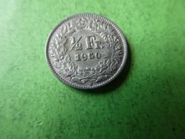 Schweiz 1950 1/2 Franken - Silber