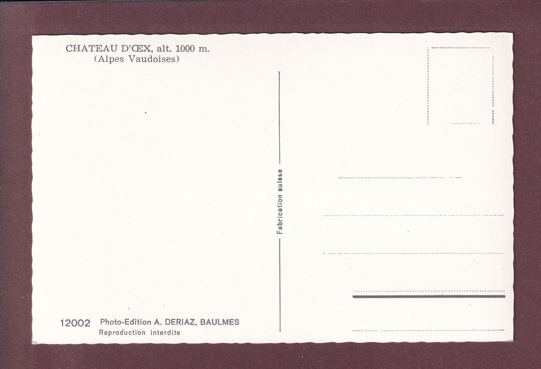 Cartoline postali: Vue aérienne - CHÂTEAU D'OEX – Usato da Pully venduto da nicecards 1