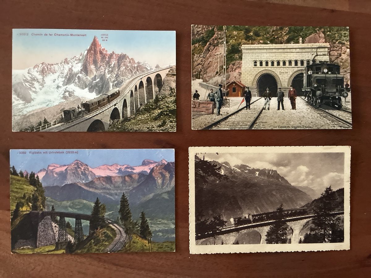 Cartoline postali: 10 Ansichtskarten Schweiz diverse von Bahnen 5 – Usato da Oftringen venduto da Cla.vD.74