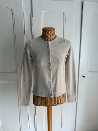 COR DOCE - Feinstrick Cardigan Strickjacke beige M