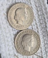 10 Rappen, 2 Münzen  1x 1900, 1x 1908