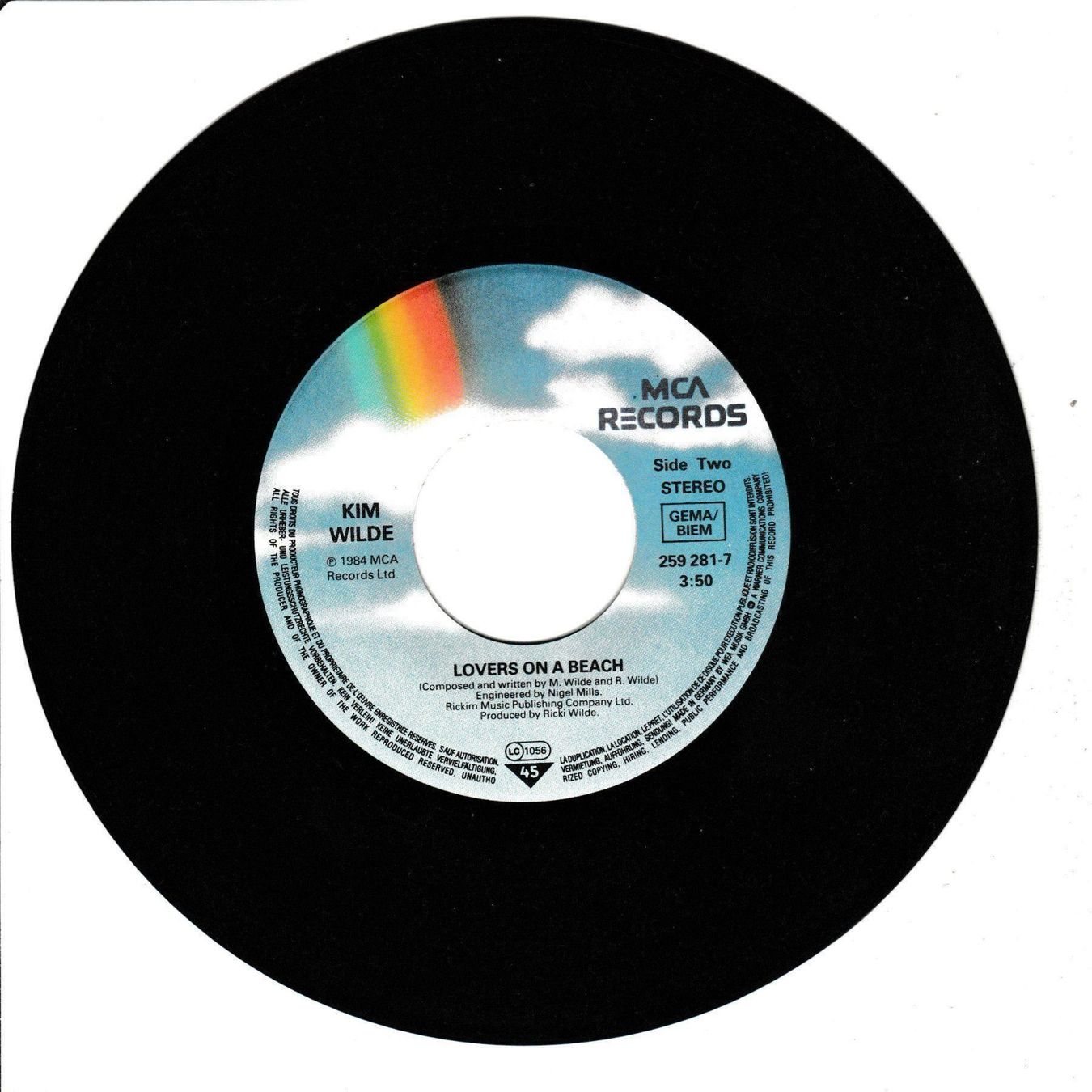 Schallplatten: Kim Wilde - The second time 7" Vinyl 1984 – Gebraucht aus Tübach von JamesStone 3