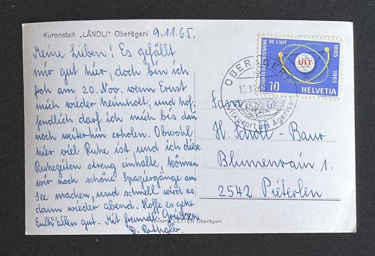 Cartoline postali: AK Kuranstalt Ländli Oberägeri – Usato da Böckten venduto da Hansi36 1
