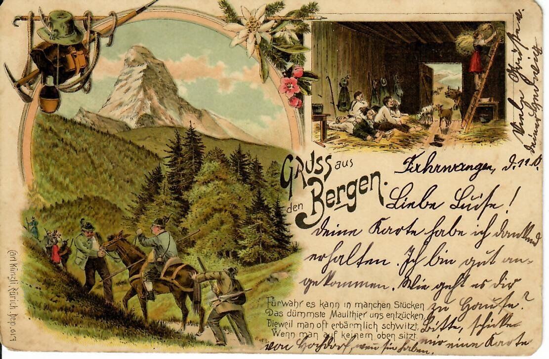 Cartoline postali: Gruss aus den Bergen 1897 – Usato da Hochdorf venduto da Ziegel-16