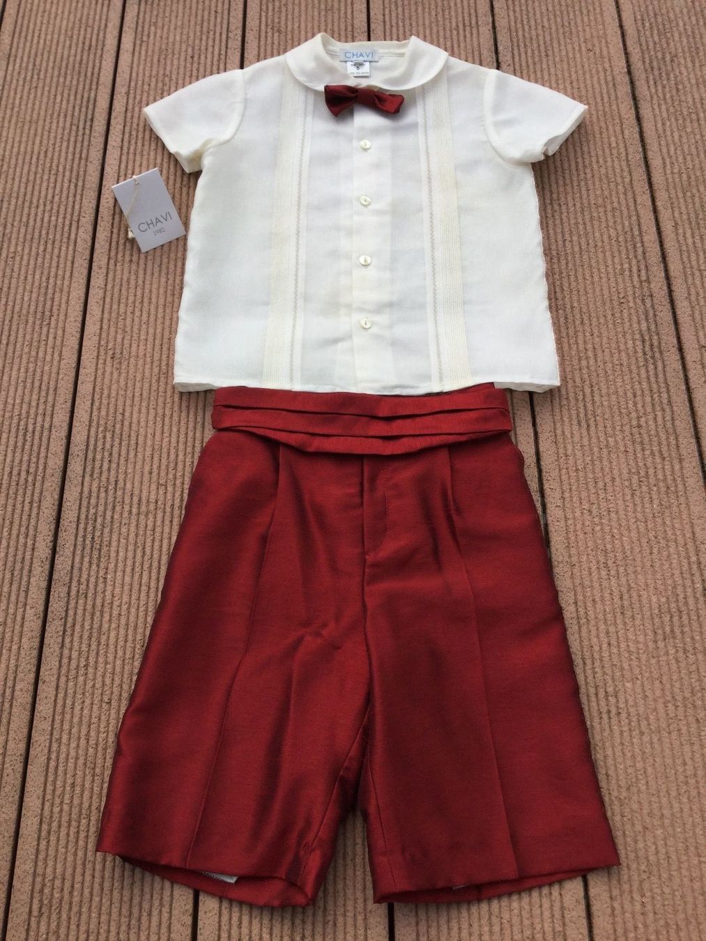 Camicette, T-shirt & Top: Chemisier + Bermuda écru/rouge mariage – Nuovo (secondo la descrizione) da Agiez venduto da chouchanelle 6