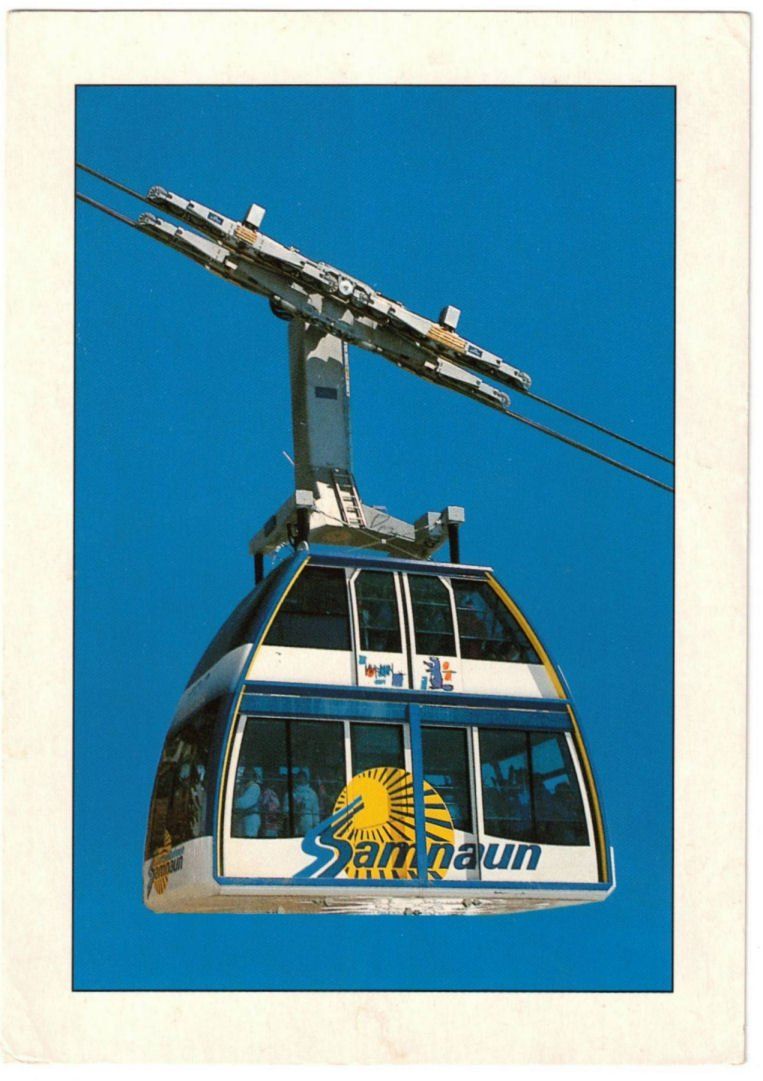 Cartoline postali: Samnaun - Luftseilbahn Ravalsch--Alp Trida – Usato da Binningen venduto da Mountainrider