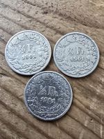 3 Schweizer Halbe Franken Münzen 1901 