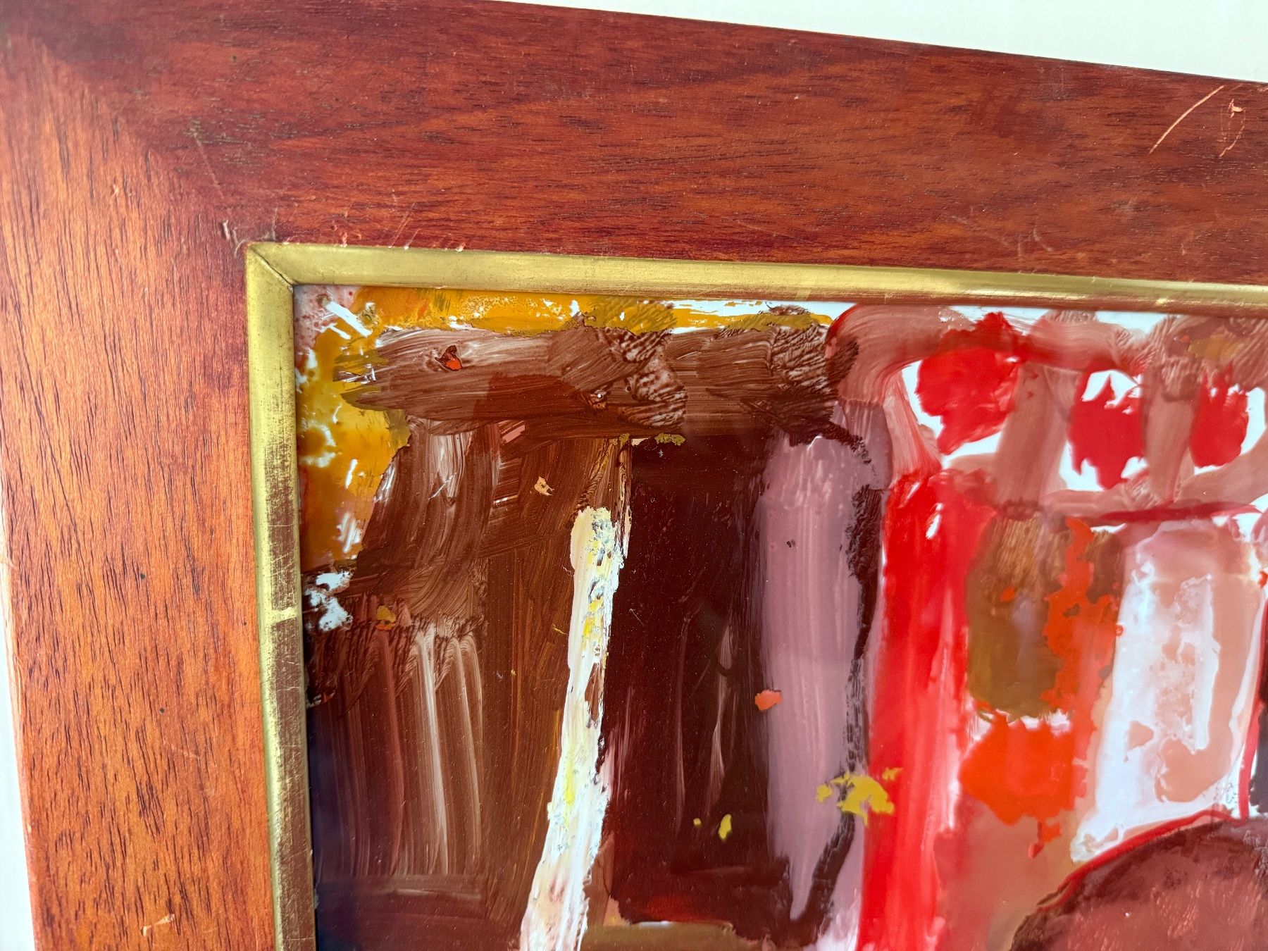 Dipinti: Gemälde mit Holzrahmen, Hinter Glas Malerei, Herbstfarben – Nuovo e nell'imballaggio originale da Wöschnau venduto da Vinsale 2