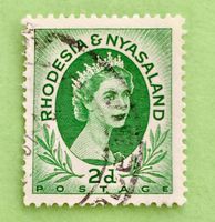 Briefmarken aus Rhodesien und Njassaland Königin Elizabeth 
