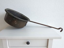 alte Kohlenpfanne, Marroni-Pfanne, Kupfer und Eisen