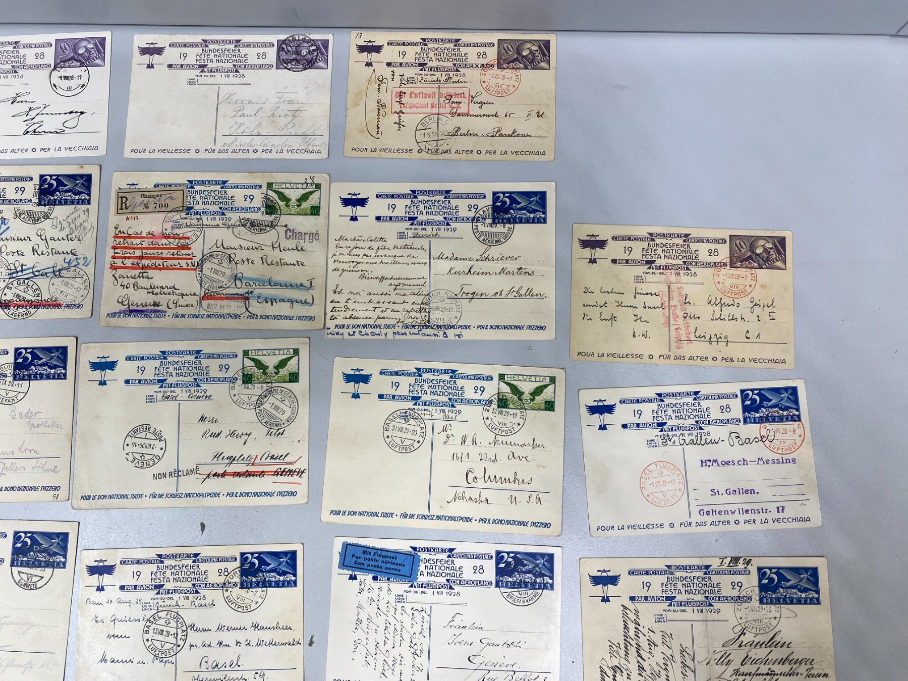 Tutti i francobolli: LOT Flugpost Bundesfeier-Karten /i471 – Usato da Bern venduto da JMsoehne1987 2