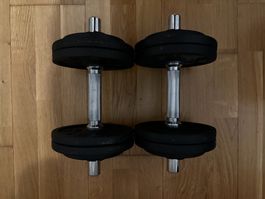 dumbells 2x12 kg plus stops