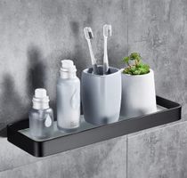 Badezimmer Regal Glas matt schwarz 30.7cm neu ohne bohren