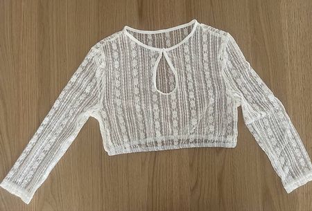 Dirndlbluse Langarm Spitze Gr. S-M Oktoberfestes