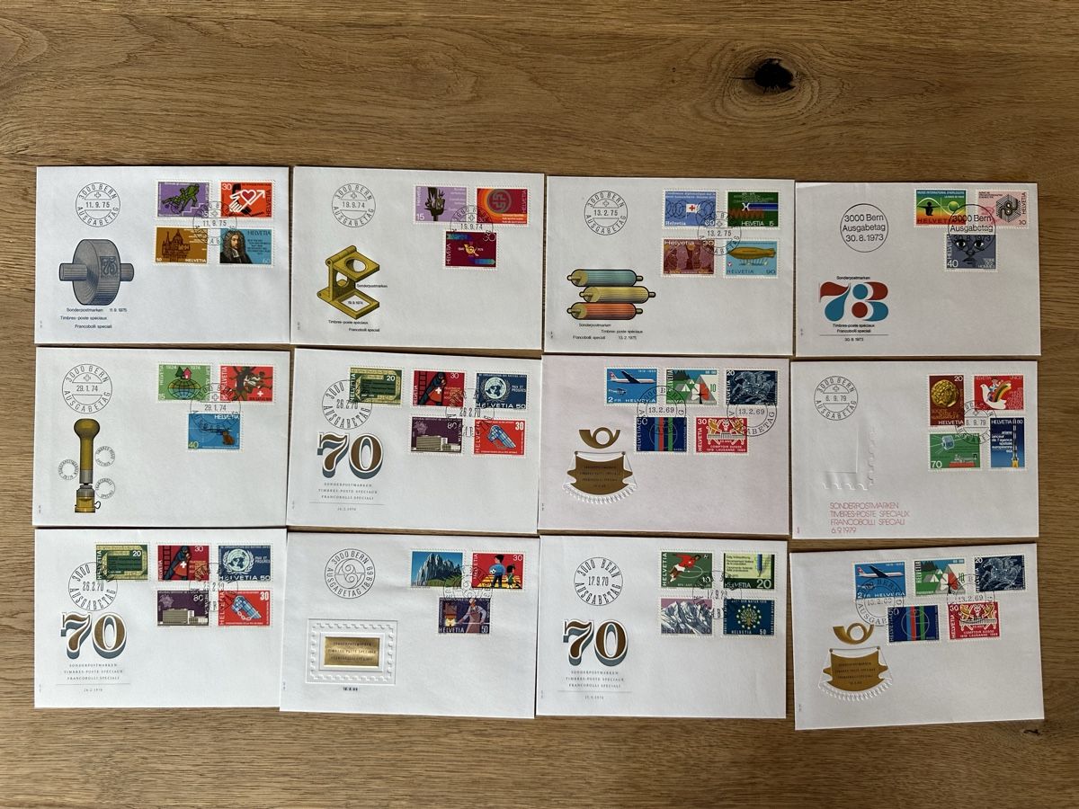Tous les timbres: Schweiz - 12x FDC SONDERPOSTMARKEN – D'occasion à Schmitten / FR par Samsara169