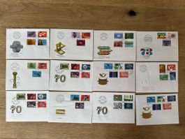 Schweiz - 12x FDC SONDERPOSTMARKEN