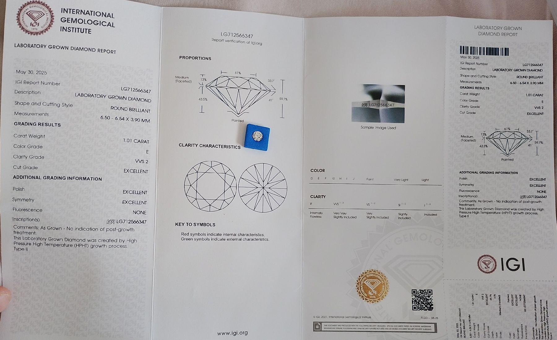 Pietre preziose: 1.01ct Diamond VVS2 E 3EX (lab) éco-diamond – Nuovo e nell'imballaggio originale da Genève venduto da Monkey_Soldier