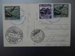 Zeppelinflug 28.06.1932 nach Friedrichshafen Top-Frankatur!