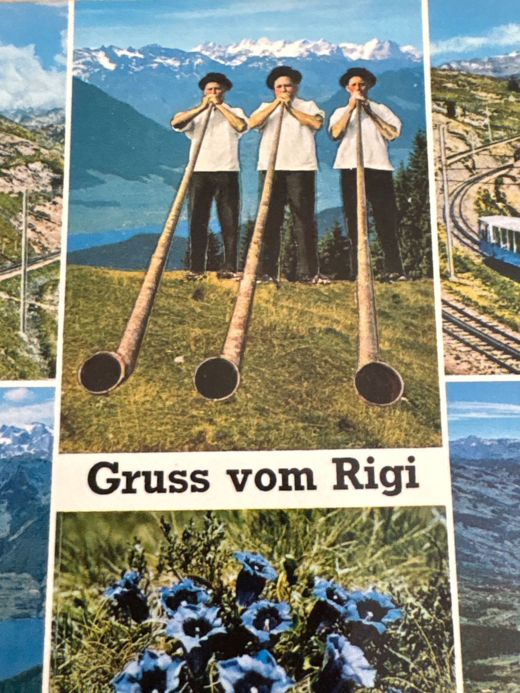 Ansichtskarten: Alte Ansichtskarte "Gruss vom Rigi" mit Alphornbläsern – Gebraucht aus Ibach von lisch3 1